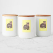 Grappig blij dat ik gras cartoon zie eten voedselcontainer etiket (Flessen)