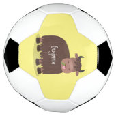 Grappig blij dat ik gras cartoon zie eten voetbal (Gedraaid)