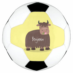 Grappig blij dat ik gras cartoon zie eten voetbal