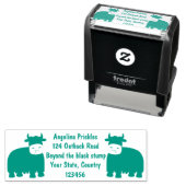 Grappig blij dat ik gras cartoon zie eten  zelfinktende stempel (In situ)