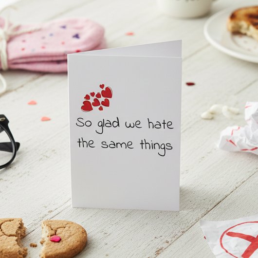 Grappig blij dat we dezelfde Valentijnsdag hebben  Kaart