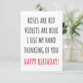 Grappig blije verjaardagskaart en cadeau bedankkaart (Staand voorkant)