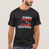 Grappig "Blijf kalm en leer toch!" spiegel afbeeld T-shirt (Voorkant)
