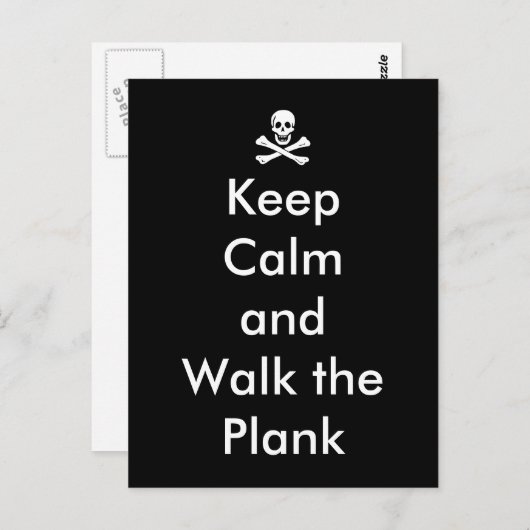 Grappig Blijf kalm en loop het Plank Briefkaart (Voorkant / Achterkant)