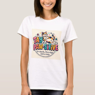 Grappig blijf positief kattenliefhebber cadeau  t-shirt