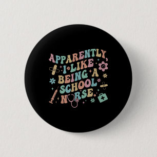 Grappig Blijkbaar Hou Ik Ervan Om Schoolverpleegst Ronde Button 5,7 Cm