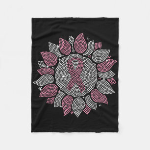 Grappig Bling Zonnebloem Roze Lintje Borstkanker A Fleece Deken