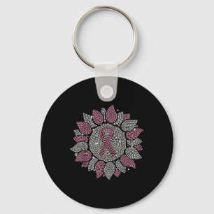 Grappig Bling Zonnebloem Roze Lintje Borstkanker A Sleutelhanger