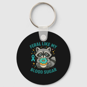 Grappig Bloed Suiker Wasbeer Voedsel Chaos Diabete Sleutelhanger