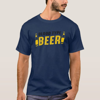 Grappig bloedtype bier Drink bier Mijn bloedtype T-shirt