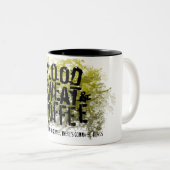 Grappig bloedzweet en koffie of zal tranen zijn tweekleurige koffiemok (Voorkant rechts)