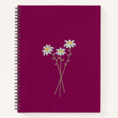 Grappig Bloemen Aangepaste Naam Linkshandige Schoo Notitieboek (Voorkant)