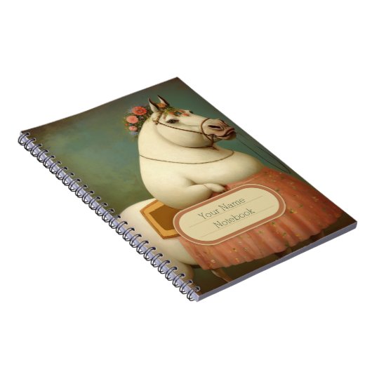 Grappig  Bloemen Lady Horse Spiral Notitieboek (Rechterzijde)