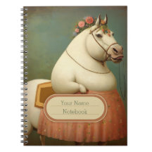 Grappig Bloemen Lady Horse Spiral Notitieboek
