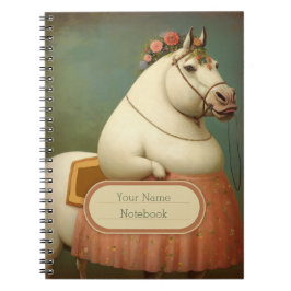 Grappig  Bloemen Lady Horse Spiral Notitieboek