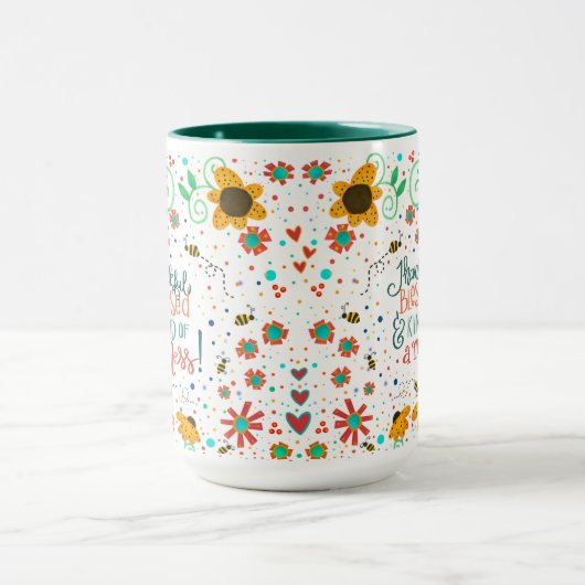 Grappig  bloemig dankbaar gezegend een puinhoop ci mok (Midden)