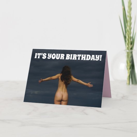 GRAPPIG BLOTE KONT STREAKING VERJAARDAG KAART (Voorkant)