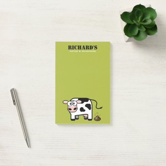Grappig blozen Pooping Cow Illustratie Post-it® Notes (Kantoor)