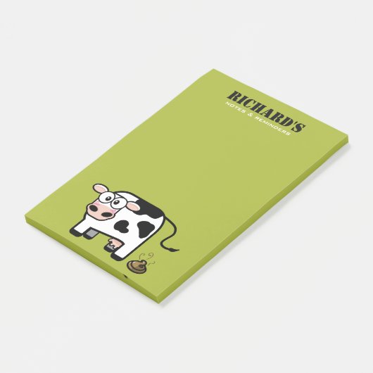 Grappig blozen Pooping Cow Illustratie Post-it® Notes (Schuin)