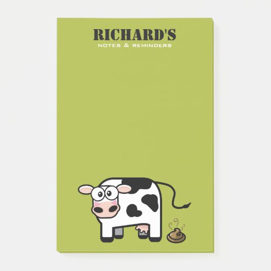 Grappig blozen Pooping Cow Illustratie Post-it® Notes (Voorkant)