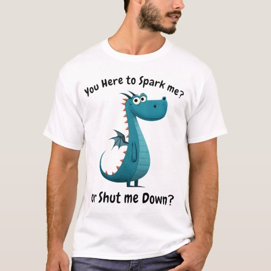 Grappig Blue Dragon Original Humor Design T-shirt (Voorkant)