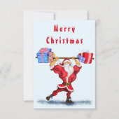 Grappig Bodybuilding Christmas Kaart Fitness Santa (Voorkant)