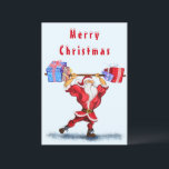 Grappig Bodybuilding Christmas Kaart Fitness Santa<br><div class="desc">Funny Christmas Kaarten Bodybuilder Santa Claus met Christmas Gifts Cartoon Painting Fun Collectie - of Kies / Voeg Uw Unieke Tekst / Naam / Kleur - Maak Uw Speciale Gift - Vergroot en verplaats of verwijder en voeg elementen / tekst met Customization tool ! Schilderen en ontwerpen van MINNED. Bekijk...</div>