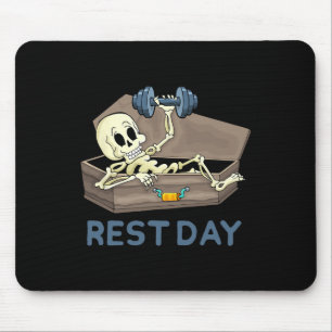 Grappig Bodybuilding Gewicht Hef Skelet Rust Dag Muismat