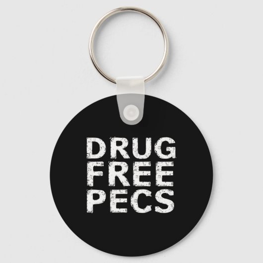 Grappig Bodybuilding Natty Drug Free Pecs Sleutelhanger (Voorkant)