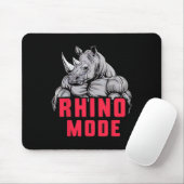 Grappig Bodybuilding Rhino Mode Workout Fitness Gy Muismat (Met muis)