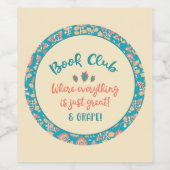 Grappig boek citaat - Book Club lid Wijn Etiket (Enkel label)