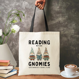 Grappig boek Club naam lezen met mijn Gnomies Tote Bag