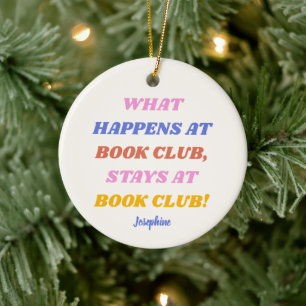 Grappig boek Club Quote Kleurrijke Gepersonaliseer Keramisch Ornament