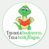 Grappig boek lezen - Boekenwurm Ronde Sticker (Voorkant)