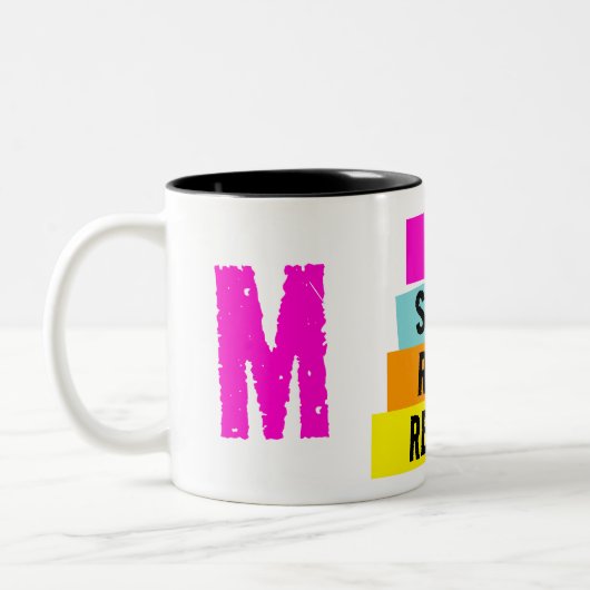 Grappig boek liefhebber eet slaap Lees Herhaal Tweekleurige Koffiemok (Links)