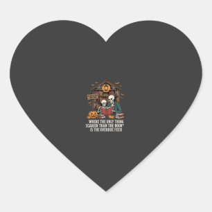 Grappig Boek Liefhebber Halloween Skelet Bibliothe Hart Sticker