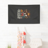 Grappig Boek Liefhebber Halloween Skelet Bibliothe Spandoek (Insitu)