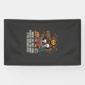 Grappig Boek Liefhebber Halloween Skelet Bibliothe Spandoek (Horizontaal)