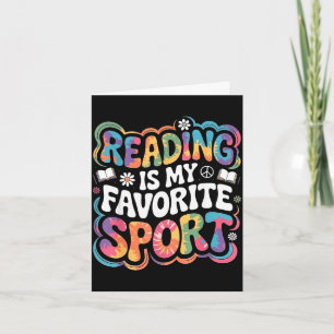 Grappig boek liefhebber tie dye groovy lezen is fa kaart