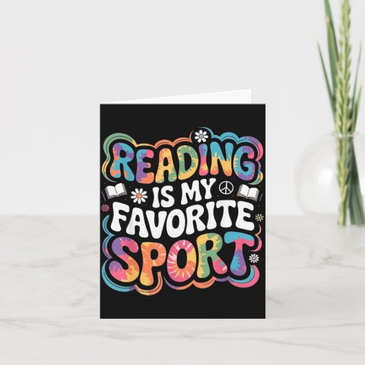 Grappig boek liefhebber tie dye groovy lezen is fa kaart (Voorkant)