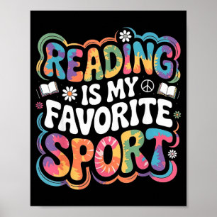 Grappig boek liefhebber tie dye groovy lezen is fa poster