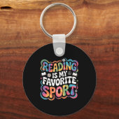 Grappig boek liefhebber tie dye groovy lezen is fa sleutelhanger (Voorkant)