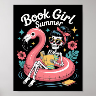 Grappig boek meisje zomer skelet lezen boeken lief poster
