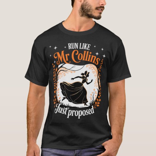 Grappig Boek Meme Ren Als Mr Collins Net Heeft Voo T-shirt (Voorkant)