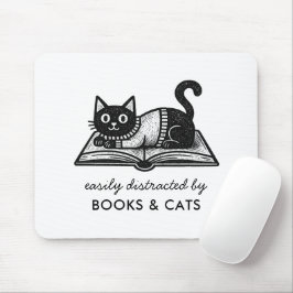 Grappig Boek Minnende Zwarte Kat Boek Liefhebber S Muismat