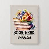Grappig boek nerd woord art button (Voorkant)