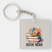 Grappig boek nerd woord art sleutelhanger (voorkant)