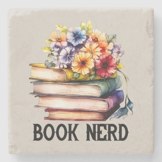 Grappig boek nerd woord art stenen onderzetter (Voorkant)