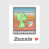 Grappig boek Readosaurus Dinosaur Lezen Dino Retro Sticker (Vel)