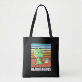 Grappig boek Readosaurus Dinosaur Lezen Dino Retro Tote Bag (Voorkant)